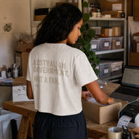 Australian Government. Not A Fan — Womens Crop Tee