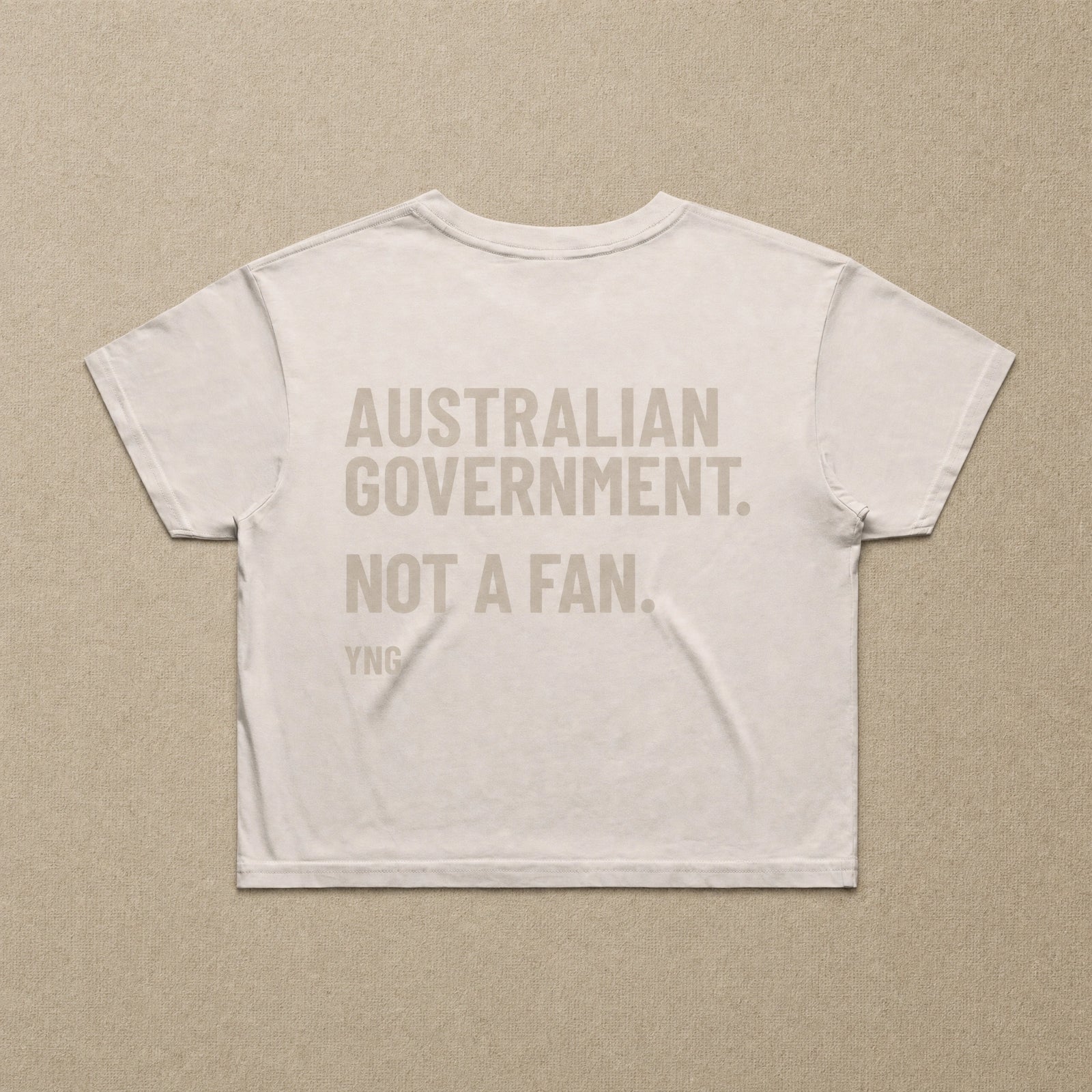 Australian Government. Not A Fan — Womens Crop Tee