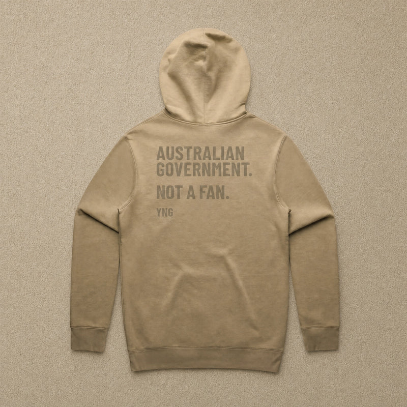 Australian Government. Not A Fan — Stencil Hoodie