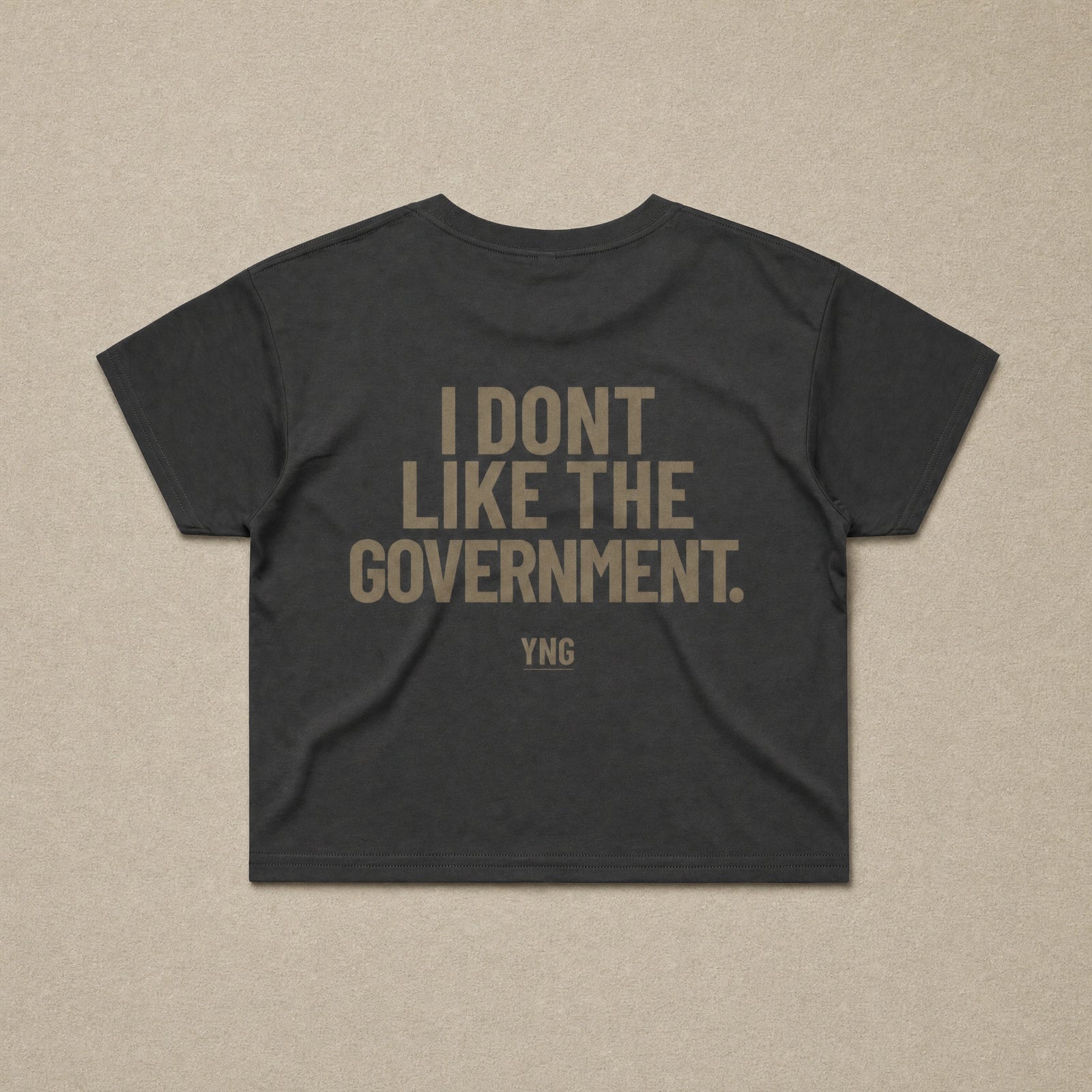 I Don't Like The Government — Womens Crop Tee